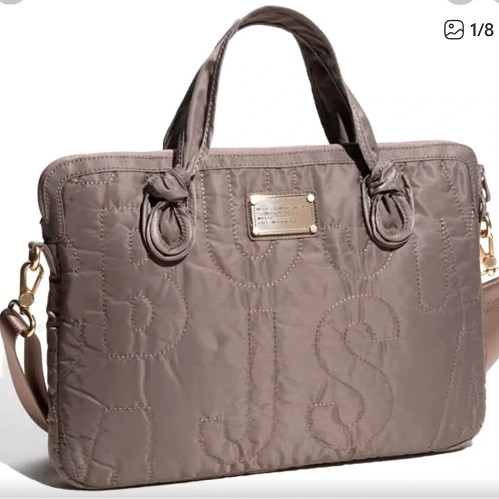 Marc Jacobs Quilted Taupe Laptop Bag
